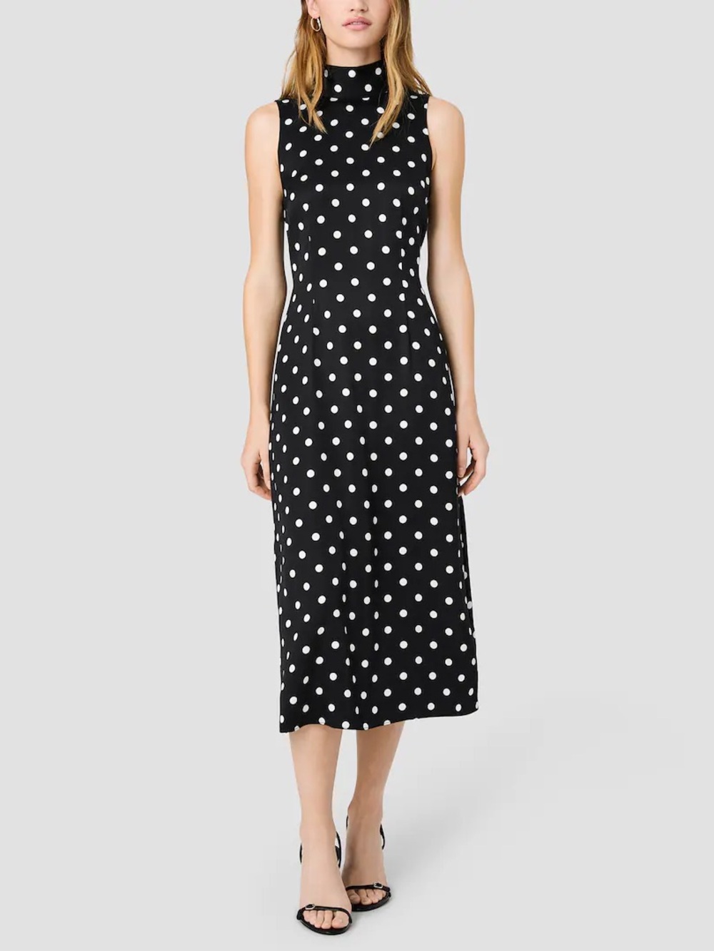 French Connection Black & White Polka Dot Midi Dress
